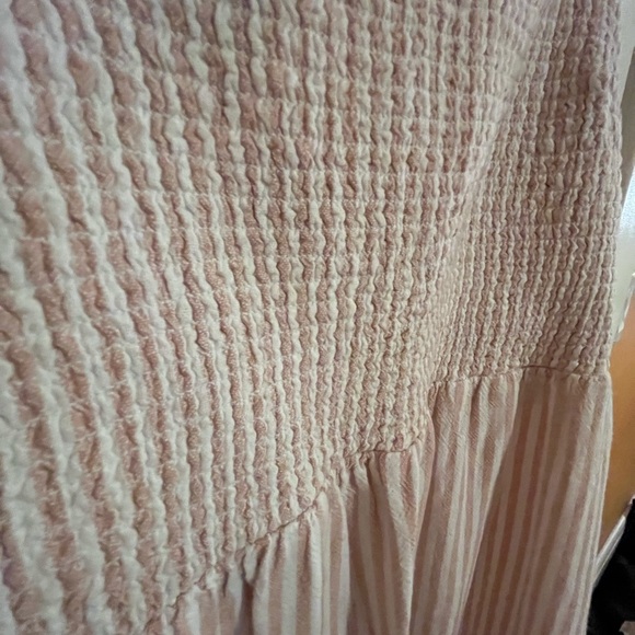 Gap, size L, pink and white stripe dress, tie strap - Picture 3 of 5